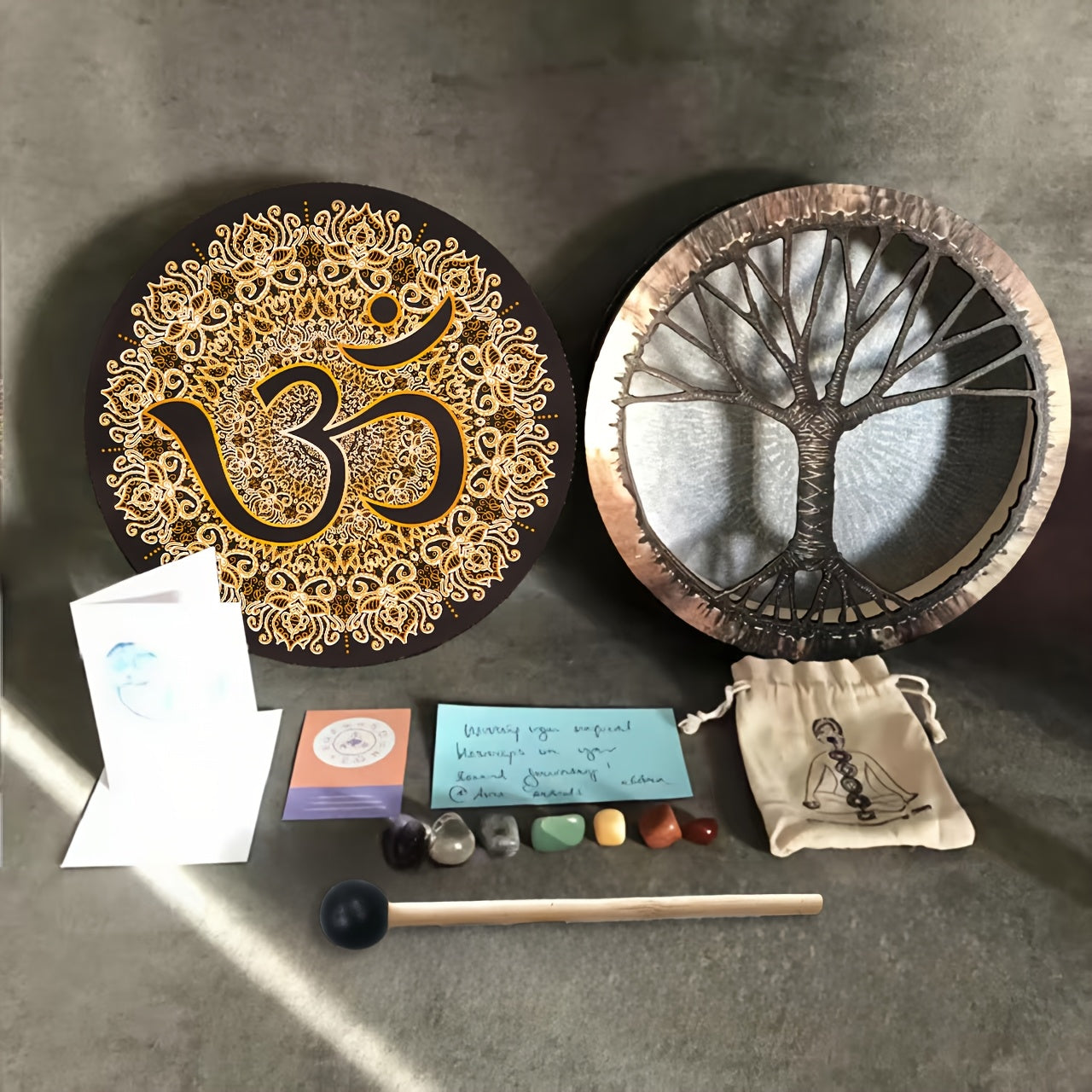 Sacred Vegan Rune Drum for Bass Healing and Sound Therapy - Earth Heart Resources