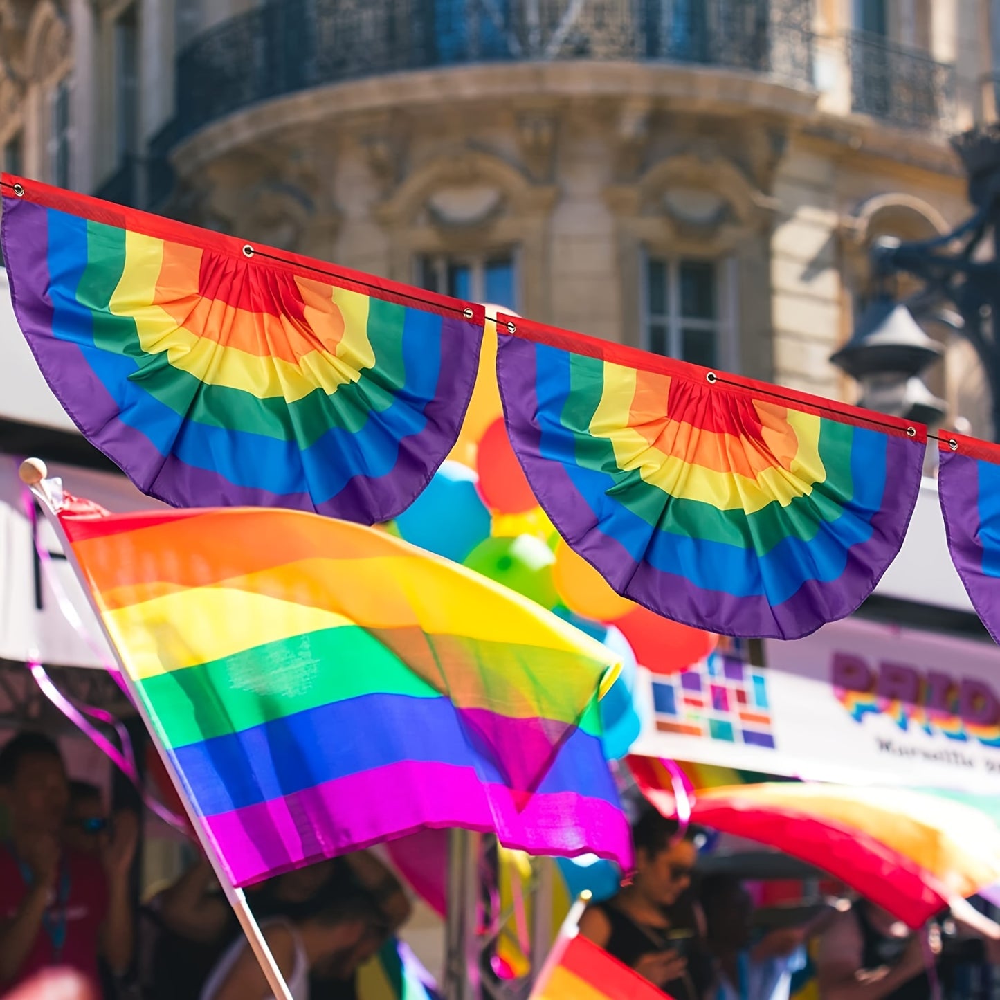 Rainbow Pride Bunting Flag for Festive Outdoor Celebrations - Earth Heart Resources