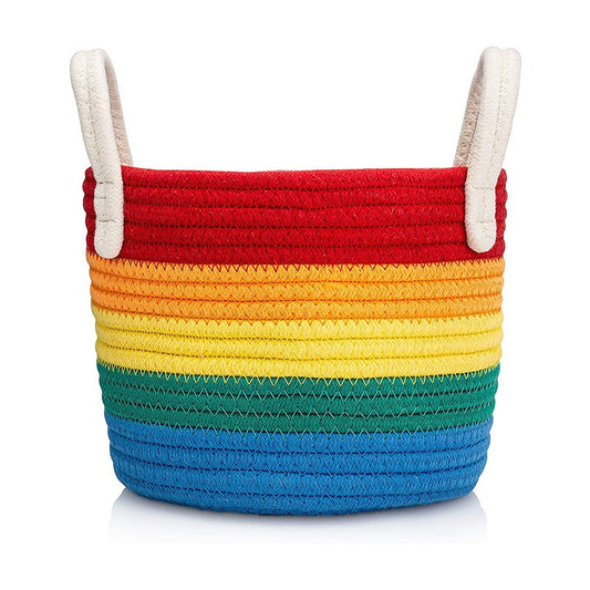Rainbow Cotton Woven Storage Basket for Organizing Any Space - Earth Heart Resources