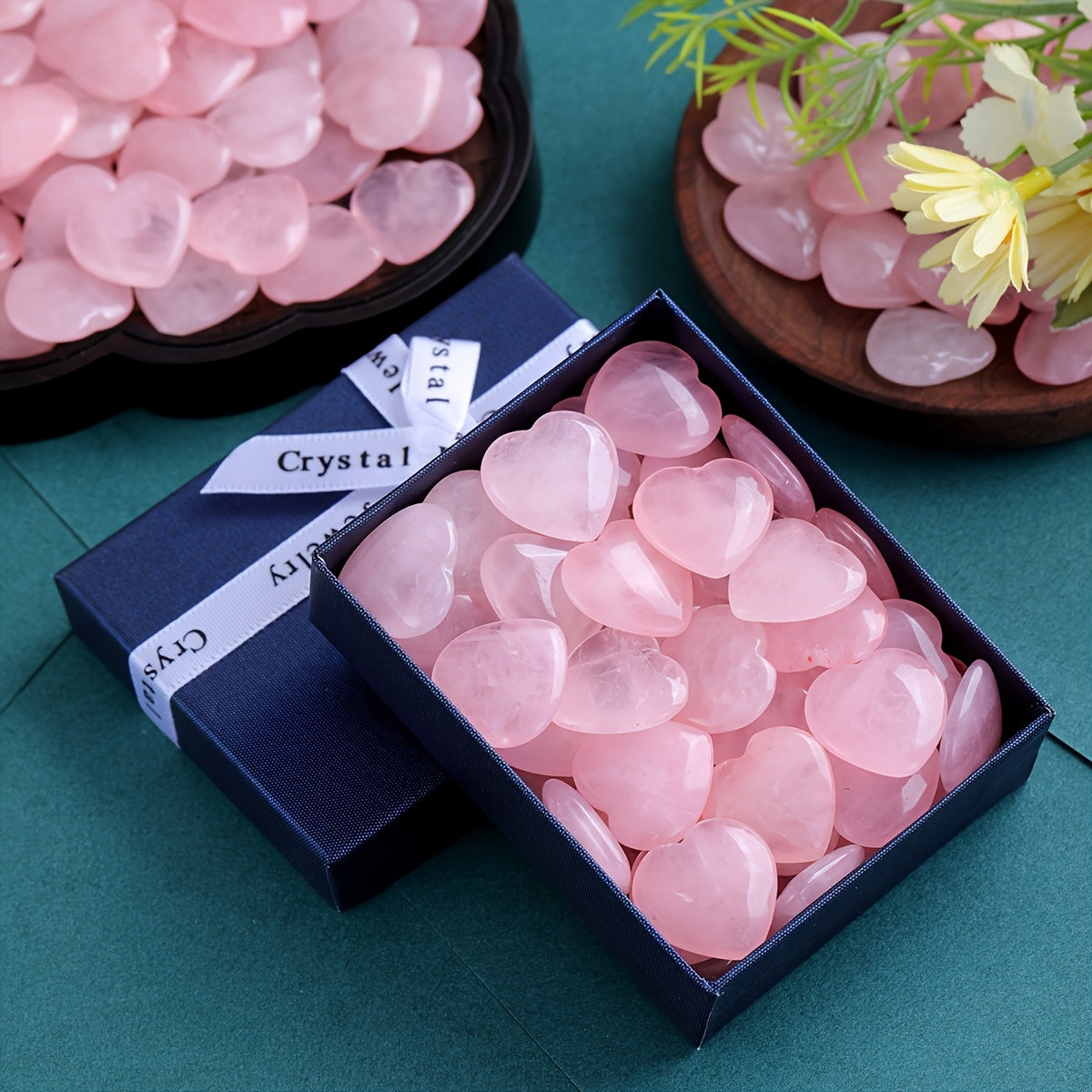 Rose Quartz Heart Crystals Set for Love and Romance - Earth Heart Resources