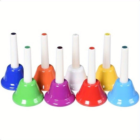Colorful 8 Note Hand Bells Set for Fun Musical Play - Earth Heart Resources