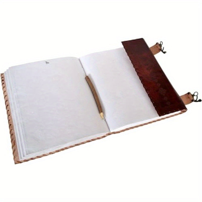 Handmade Seven Chakra Leather Journal with Gemstone Accents - Earth Heart Resources