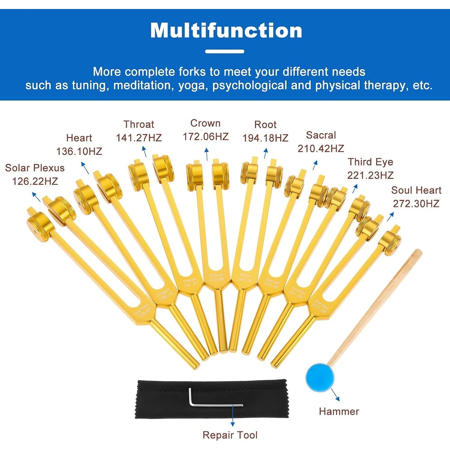 Chakra Tuning Forks Set for Meditation and Sound Healing - Earth Heart Resources