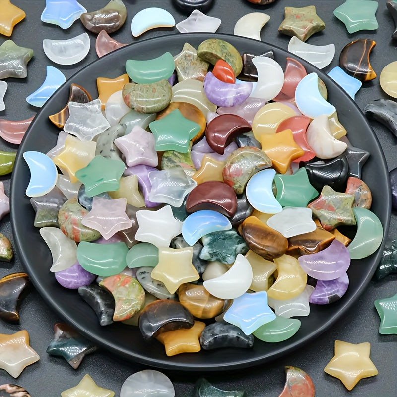 Star and Moon Polished Stone Set for Home Decor - Earth Heart Resources