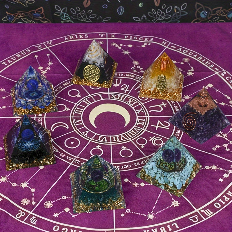 Chakra Crystal Pyramid Set for Meditation and Divination - Earth Heart Resources