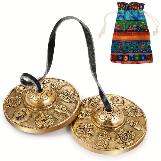 Tibetan Tingsha Cymbals Meditation Chime Bells With Cloth Bag - Earth Heart Resources