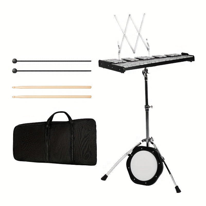 Percussion Glockenspiel Xylophone Kit with Adjustable Stand and Bag - Earth Heart Resources