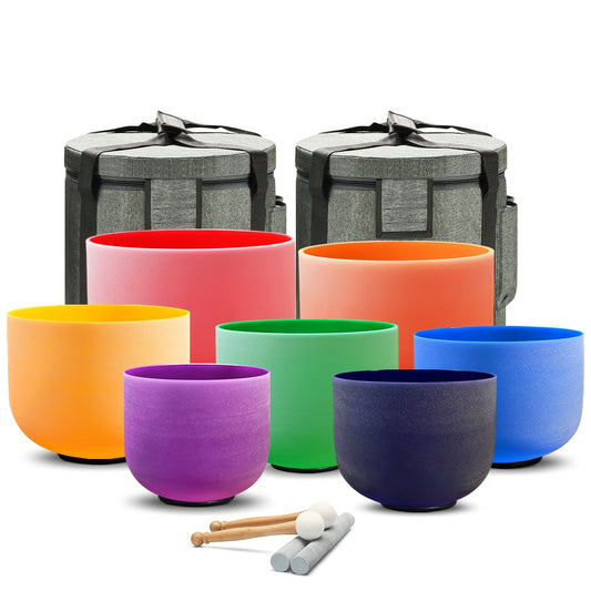 Lycrystal Chakra Quartz Crystal Singing Bowls Set for Meditation - Earth Heart Resources