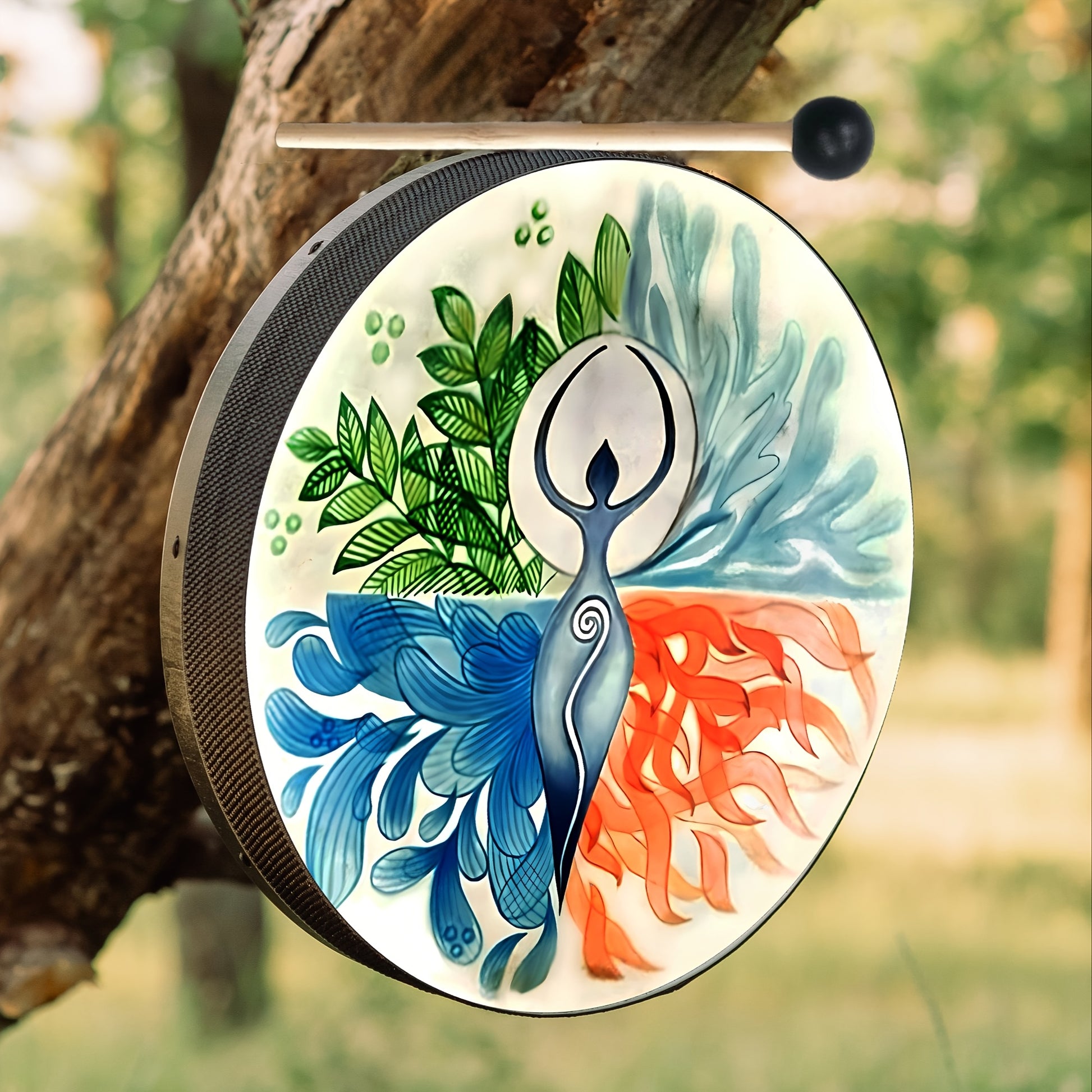 VMONKE Gaia Tree of Life Shamanic Drum for Meditation - Earth Heart Resources
