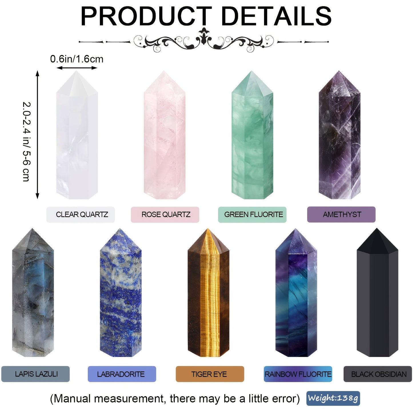 Crystal Wand Set for Meditation and Reiki Healing Supplies - Earth Heart Resources