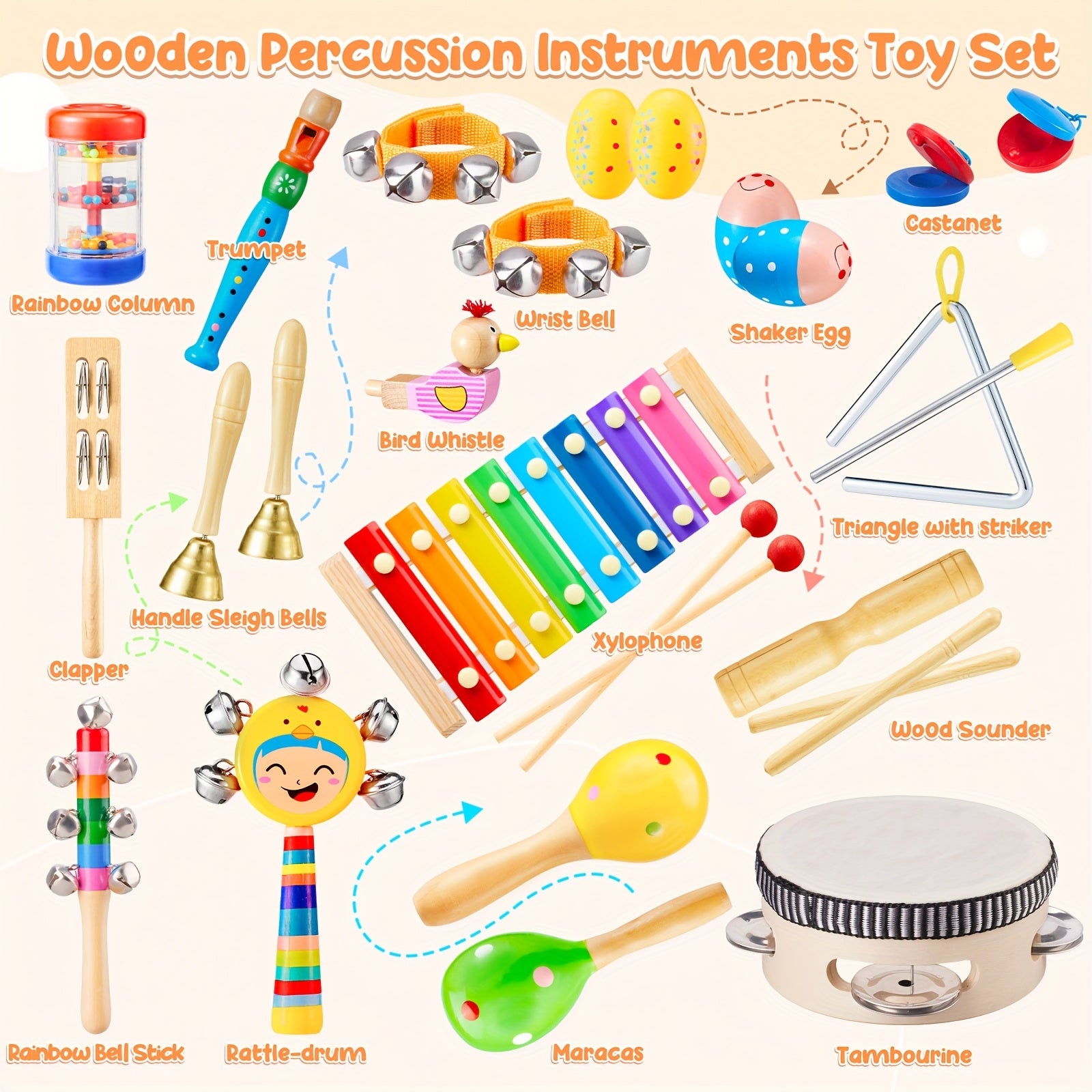 Musical Instrument Toy Set for Toddlers with Storage Bag - Earth Heart Resources