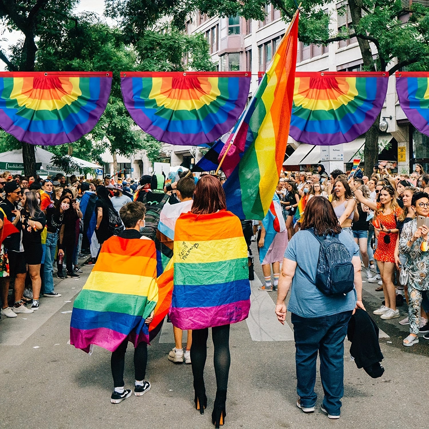 Rainbow Pride Bunting Flag for Festive Outdoor Celebrations - Earth Heart Resources