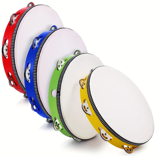 Wooden Tambourines Set for Adults with Cute Bear Design - Earth Heart Resources