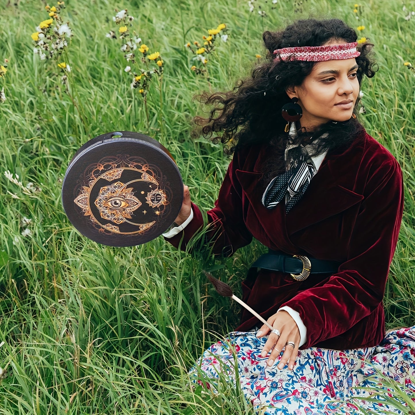 Unique Shaman Drum Tree Of Life Handmade Sound Relaxation Tool - Earth Heart Resources