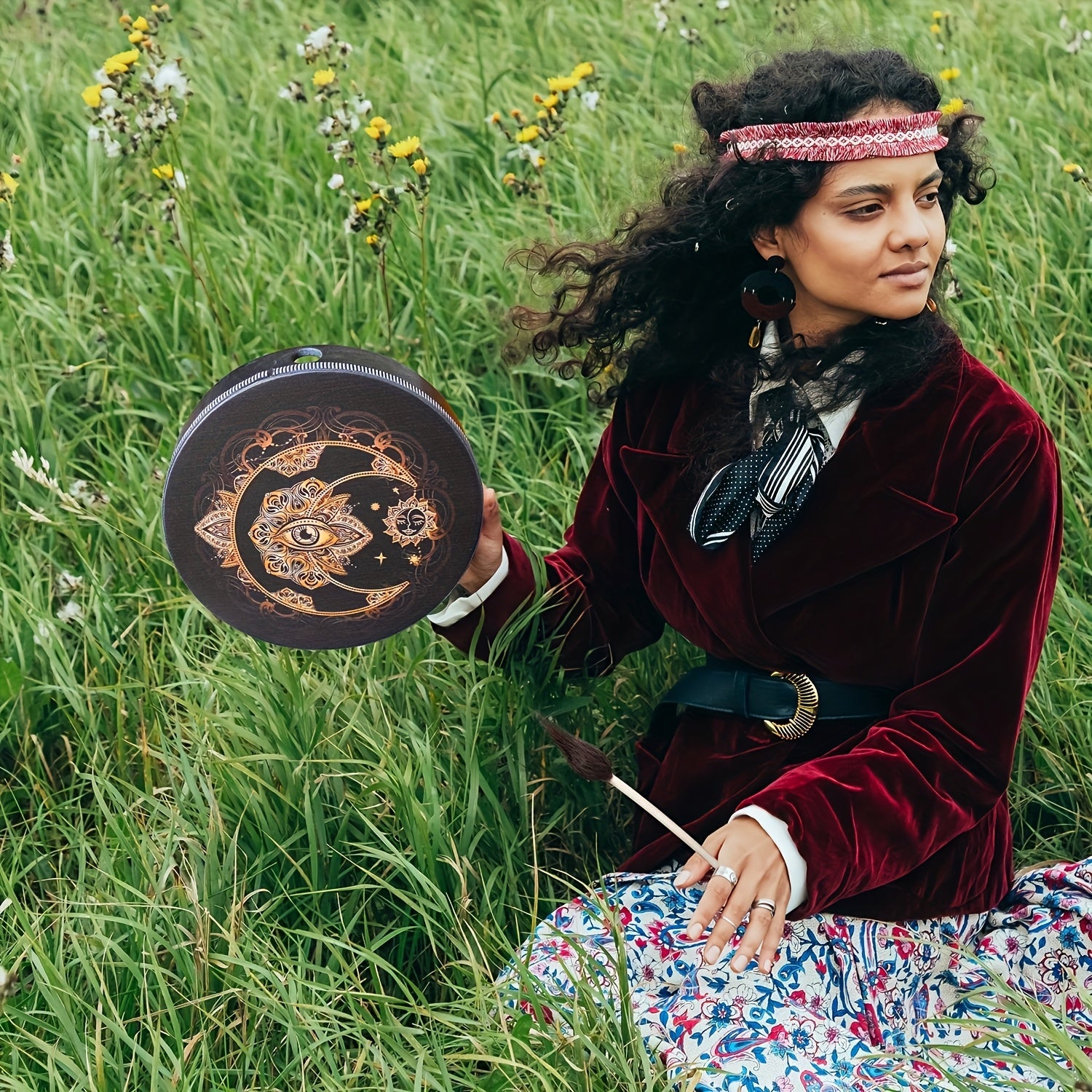 Unique Shaman Drum Tree Of Life Handmade Sound Relaxation Tool - Earth Heart Resources