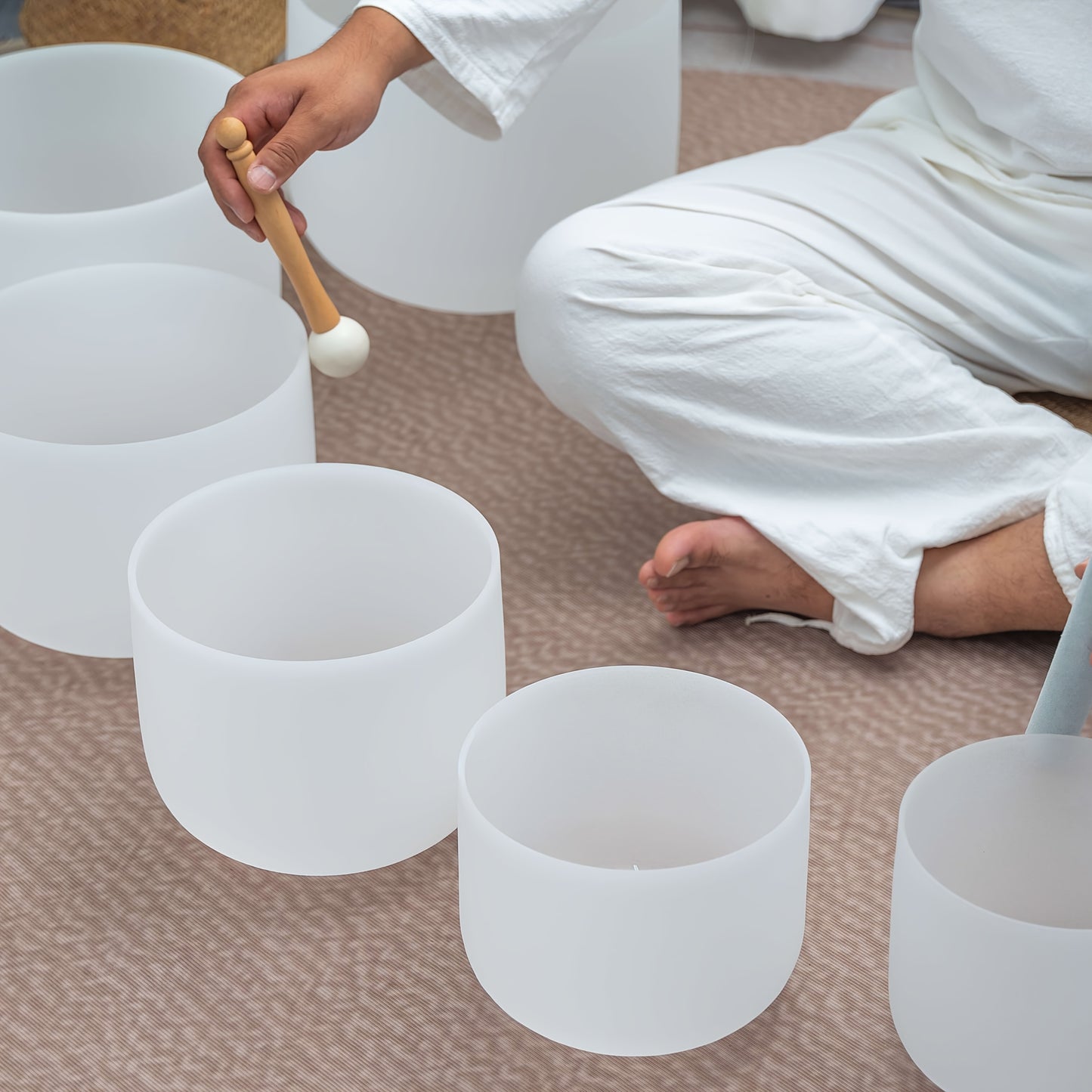 432Hz Quartz Crystal Singing Bowls Set for Meditation and Yoga - Earth Heart Resources